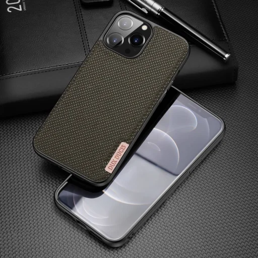 iPhone 13 Pro Max Dux Ducis Fino nylon bevonatú tok zöld - 3