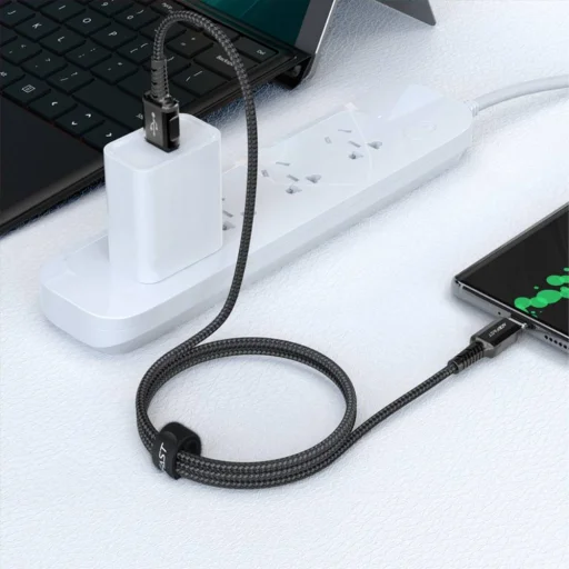 Acefast USB–USB-C adatkábel 3A 1,2 m alumíniumötvözet fekete - 5