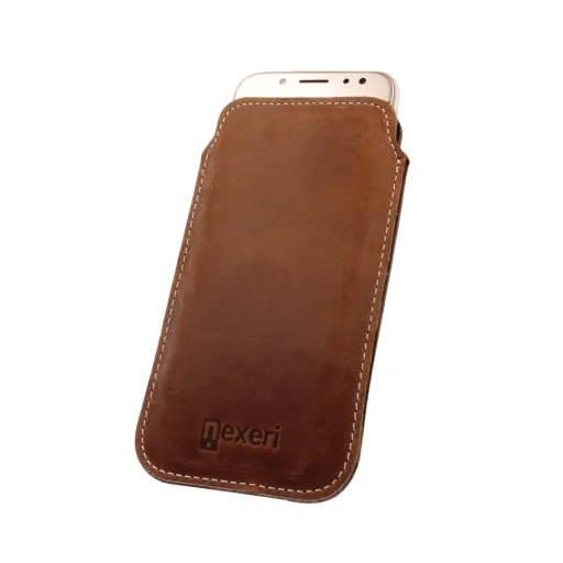iPhone 13/13 Pro / 12/12 Pro Nexeri Leather Pocket bőr tok XL barna - 4