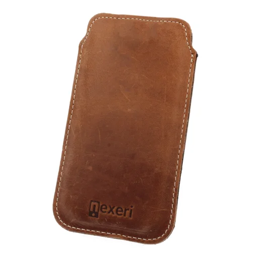 iPhone 13/13 Pro / 12/12 Pro Nexeri Leather Pocket bőr tok XL barna - 1