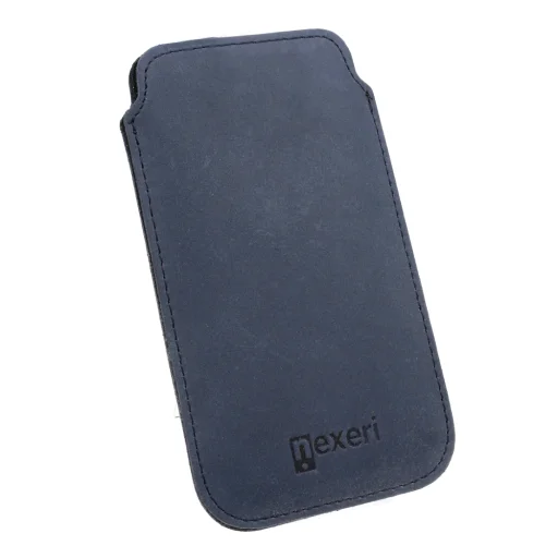 Samsung Galaxy A70/ A71/ A12/ A20s/ M51/ Note 9/ Note 10+ Nexeri Leather Pocket bőr tok XXL+ sötétkék - 4