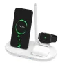 QI dokkolóállomás 4 az 1-ben vezeték nélküli indukciós töltő 4A fehér thumbnail