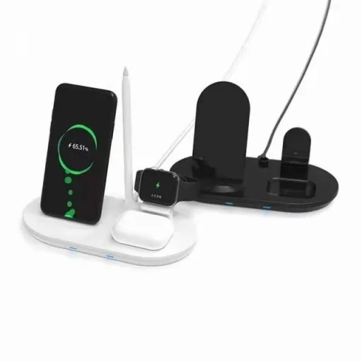 QI dokkolóállomás 4 az 1-ben vezeték nélküli indukciós töltő 4A fehér - 5