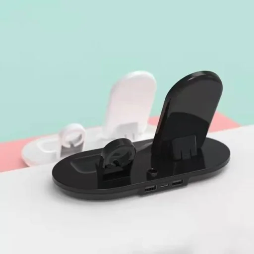 QI dokkolóállomás 4 az 1-ben vezeték nélküli indukciós töltő 4A fehér - 6