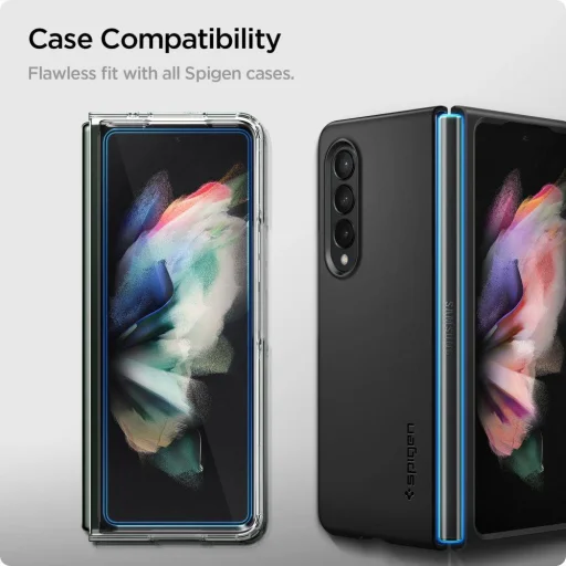 Samsung Galaxy Z Fold 3 Spigen Glass FC üvegfólia fekete - 7