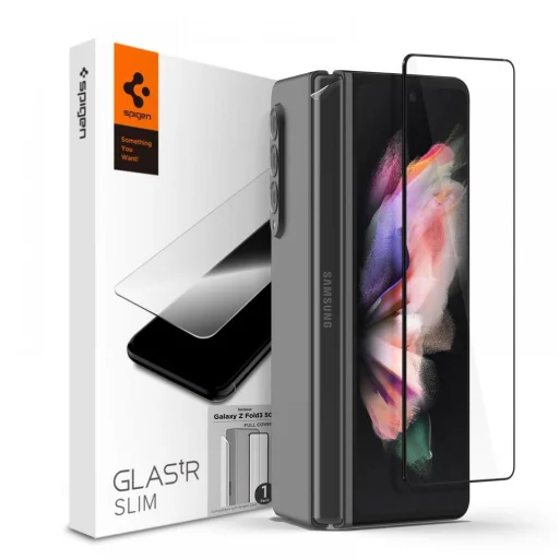 Samsung Galaxy Z Fold 3 Spigen Glass FC üvegfólia fekete - 1
