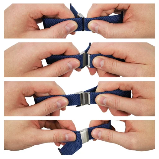 Apple Watch 38/40/41 mm Crong Wave Band Fonott szíj kék - 8