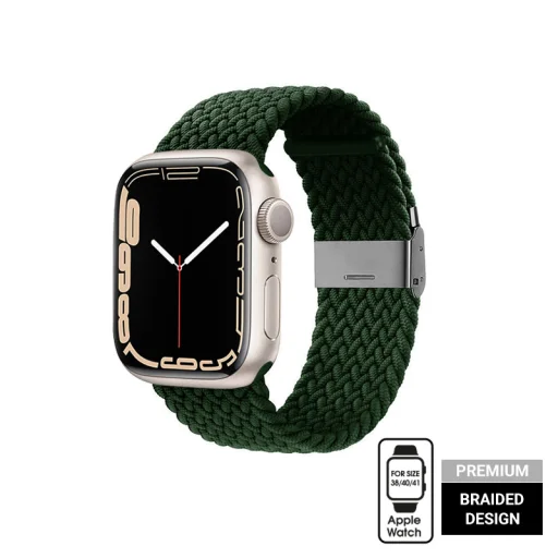Apple Watch 38/40/41 mm Crong Wave Band Fonott szíj zöld - 6