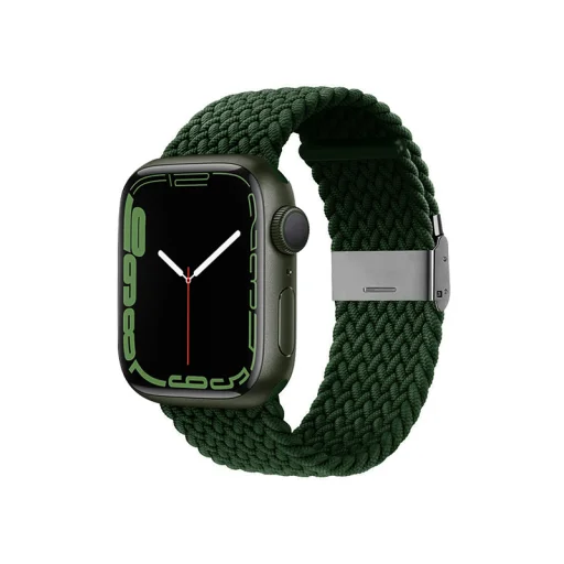 Apple Watch 38/40/41 mm Crong Wave Band Fonott szíj zöld - 4