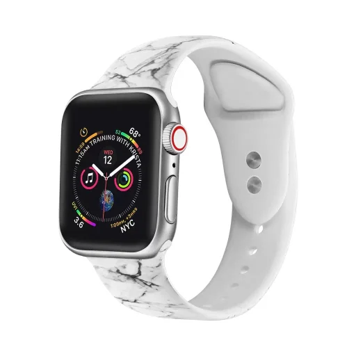 Apple Watch 38/40/41 mm nyomtatott szilikon szíj márvány mintás - 1