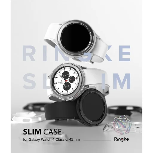 Samsung Galaxy Watch 4 Classic 42 mm Ringke Slim tok 2x átlátszó/fekete - 4