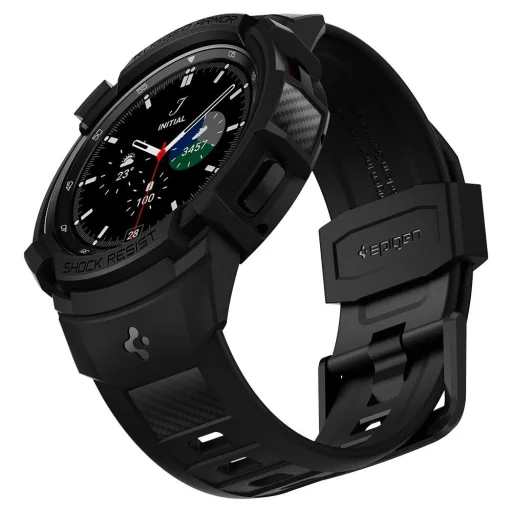 Samsung Galaxy Watch 4 Classic 46 mm Spigen Rugged Armor Pro szíj és tok matt fekete - 4