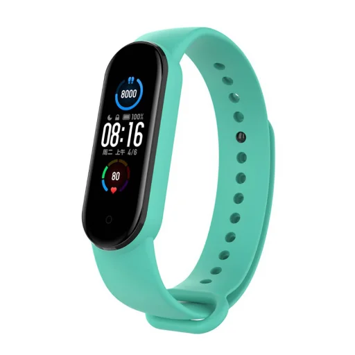 Xiaomi Mi Smart Band 5 / 6 Szilikon óraszíj menta - 1