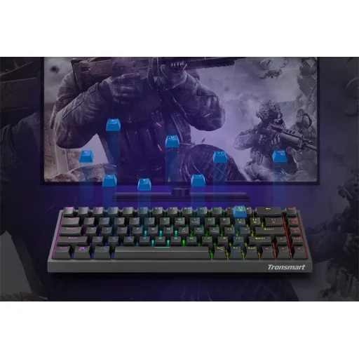 Tronsmart Elite RGB gamer vezeték nélküli mechanikai billentyűzet LED háttérvilágítással fekete EN - 2