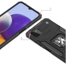 Samsung Galaxy A22 4G Wozinsky Ring Armor Case Kickstand telefontok piros