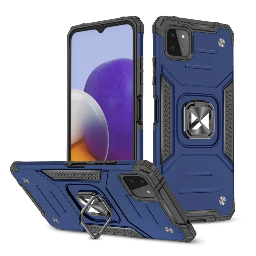 Samsung Galaxy A22 4G Wozinsky Ring Armor Case Kickstand telefontok kék - 2