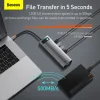 Baseus Adapter HUB - Type-C - 3x USB3.0 + 2x HDMI 4K + Type-C PD 100W + RJ45 + VGA + Jack 3.5mm + SD + Micro SD (CAHUB-CT0G) Szürke thumbnail