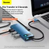 Baseus Adapter HUB - Type-C - 3x USB3.0 + 1x HDMI 4K + Type-C PD 100W + RJ45 (WKWG000003) Kék thumbnail