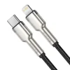 Baseus Cafule Metal nylon harisnyázott USB Type-C/ Lightning kábel PD 20W 2m fekete (CATLJK-B01) thumbnail