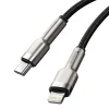 Baseus Cafule Metal nylon harisnyázott USB Type-C/ Lightning kábel PD 20W 2m fekete (CATLJK-B01) thumbnail
