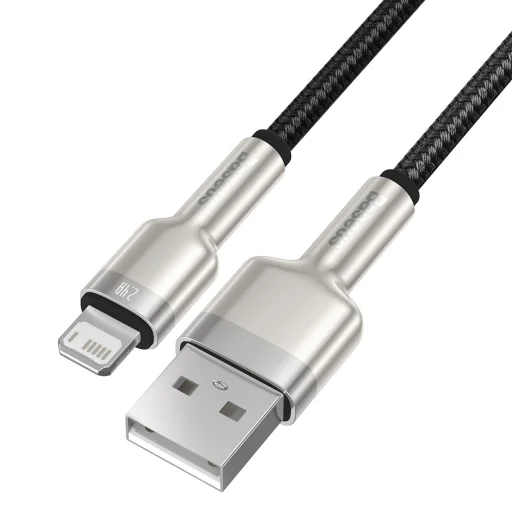 Baseus Cafule Series Metal USB - Lightning 2,4A kábel 25cm fekete (CALJK-01) - 5