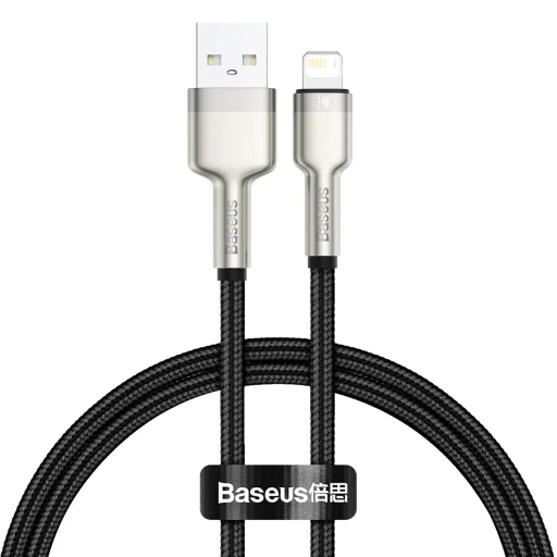 Baseus Cafule Series Metal USB - Lightning 2,4A kábel 25cm fekete (CALJK-01) - 1