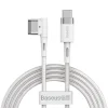 Baseus Zinc Magnetic USB Type-C - Apple Laptop L-alakú mágneses fej töltő kábel 60W 2m (CATXC-W02) fehér thumbnail