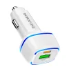 Borofone BZ14A Univerzális autós töltő USB + Type-C - QC 3.0 PD 20W 3A + Type-C - Lightning kábel fehér thumbnail