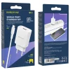 Borofone BN1 Hálózati töltő adapter USB 2.1A + USB Type-C kábel fehér thumbnail