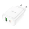 Borofone USB + USB Type-C QC 3.0 PD 2.0 20W fehér BN4 Hálózati töltő adapter thumbnail