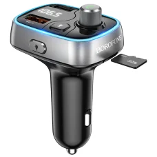 Borofone Fm Transmitter BC32 Bluetooth 2x USB + Micro SD - QC 3.0 18W 2,4A fekete