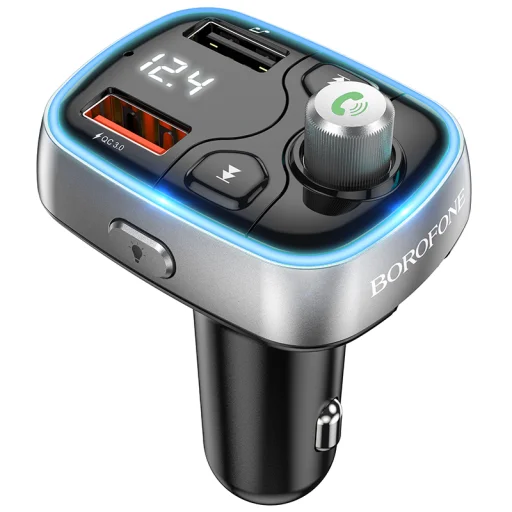 Borofone Fm Transmitter BC32 Bluetooth 2x USB + Micro SD - QC 3.0 18W 2,4A fekete - 9