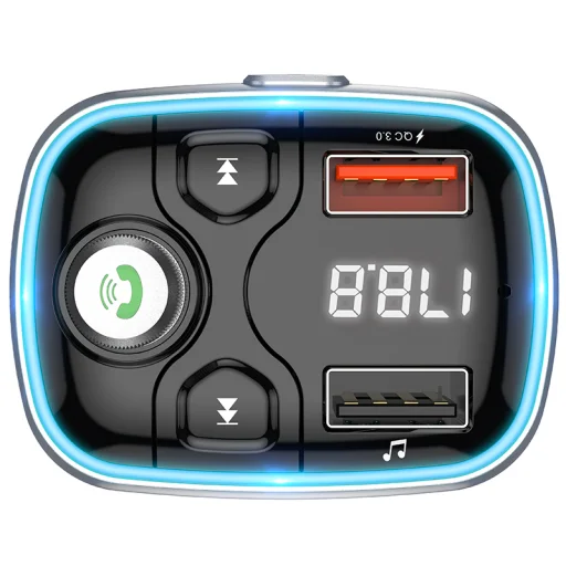 Borofone Fm Transmitter BC32 Bluetooth 2x USB + Micro SD - QC 3.0 18W 2,4A fekete - 3