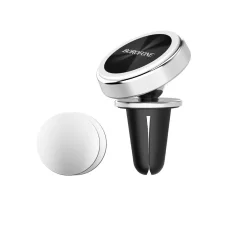 Borofone BH6 Mágneses autós telefontartó szellőzőre ezüst