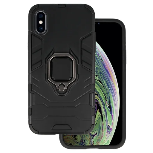 iPhone X / Xs Ring Armor tok kihajtható támasszal fekete - 1
