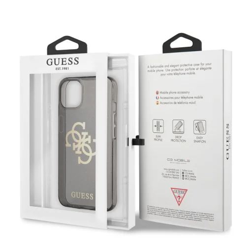 iPhone 13 Mini Guess GUHCP13SPCUGL4GBK Big 4G Glitter tok fekete - 3