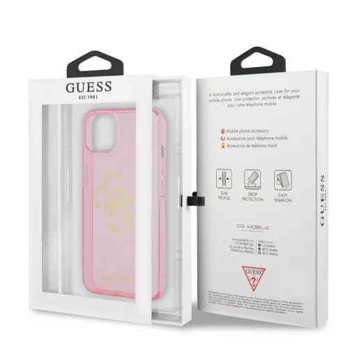 iPhone 13 Mini Guess GUHCP13SPCUGL4GPI Big 4G Glitter tok pink - 6