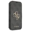 iPhone 13 Pro Guess GUBKP13L4GMGGR PU 4G Metal Logo fliptok szürke thumbnail