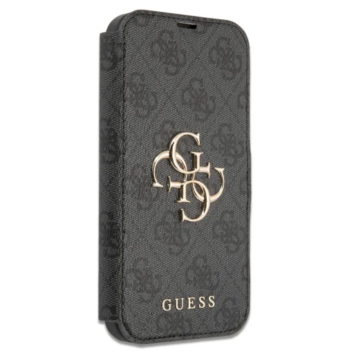 iPhone 13 Pro Guess GUBKP13L4GMGGR PU 4G Metal Logo fliptok szürke - 5