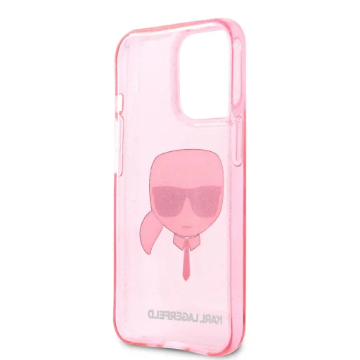 iPhone 13 Pro Max Karl Lagerfeld Glitter Karl Head tok pink (KLHCP13XKHTUGLP) - 4