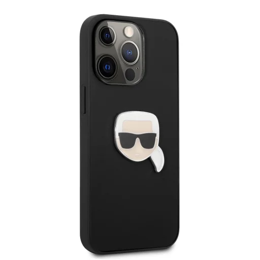 iPhone 13 Pro Karl Lagerfeld KLHCP13LPKMK Ikonik Karl Head PU tok fekete - 2