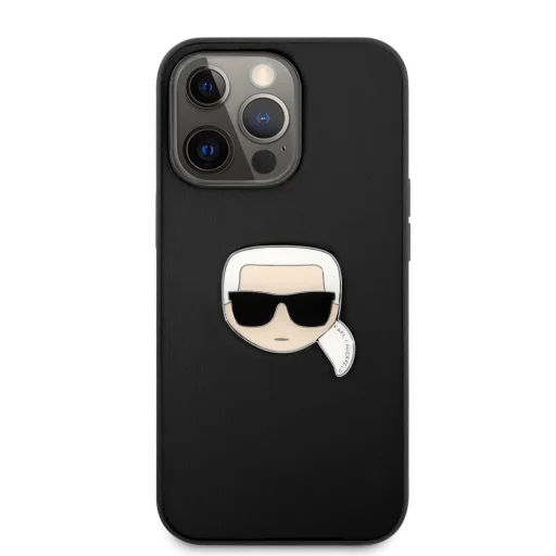 iPhone 13 Pro Karl Lagerfeld KLHCP13LPKMK Ikonik Karl Head PU tok fekete - 4
