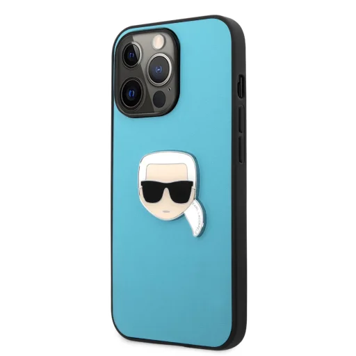 iPhone 13 Pro Karl Lagerfeld KLHCP13LPKMB Ikonik Karl Head PU tok kék - 1