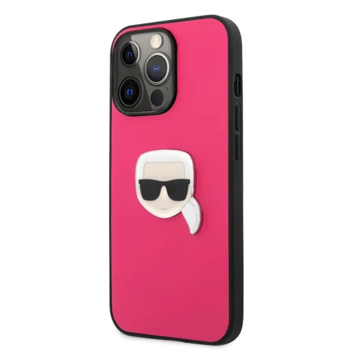 iPhone 13 Pro Max Karl Lagerfeld KLHCP13XPKMP Ikonik Karl Head PU tok pink - 1