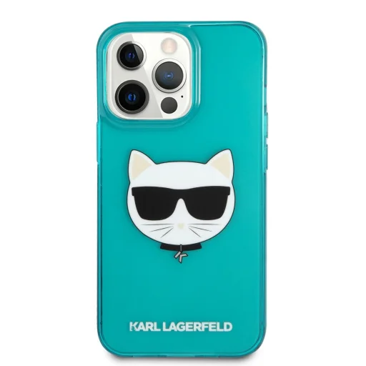 iPhone 13 Pro Karl Lagerfeld KLHCP13LCHTRB TPU Choupette Head tok Fluo Blue - 5