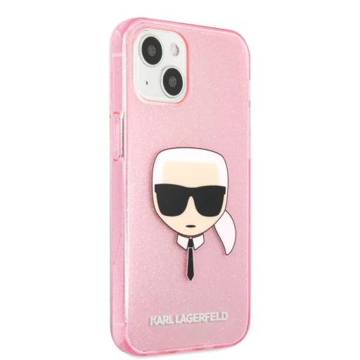 iPhone 13 mini Karl Lagerfeld Glitter Karl Head tok pink (KLHCP13SKHTUGLP) - 2
