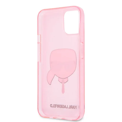 iPhone 13 mini Karl Lagerfeld Glitter Karl Head tok pink (KLHCP13SKHTUGLP) - 4