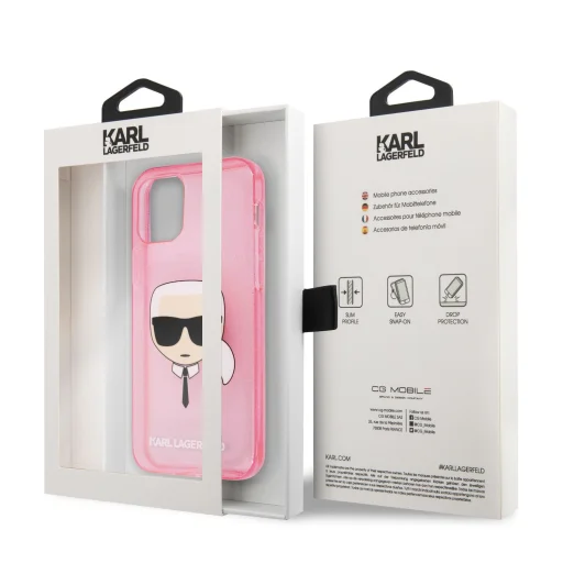 iPhone 13 mini Karl Lagerfeld Glitter Karl Head tok pink (KLHCP13SKHTUGLP) - 5