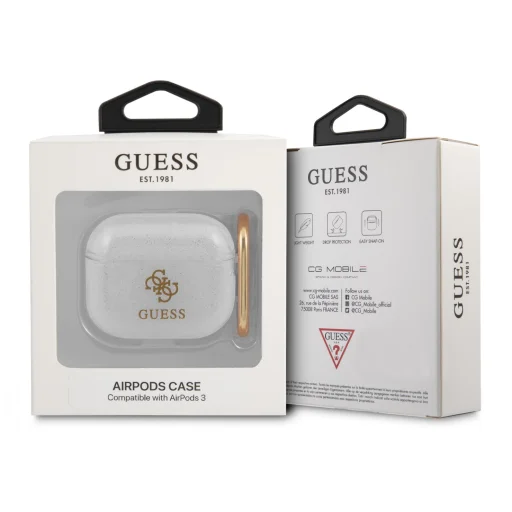 Guess GUA3UCG4GT 4G TPU Glitter AirPods 3 tok átlátszó - 3