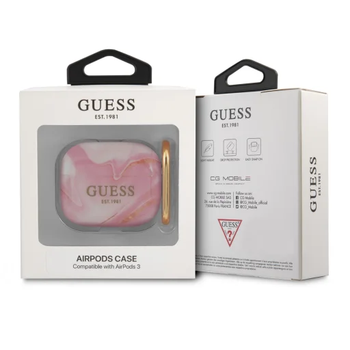 Guess GUA3UNMP Shiny Marble AirPods 3 tok pink - 3